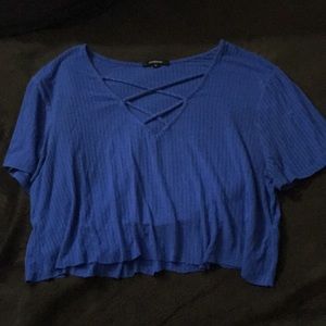 Blue crop top